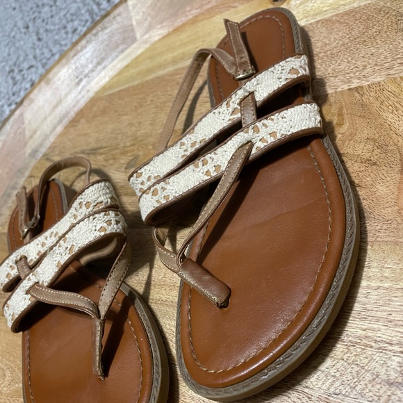 Woman’s Brown and Cream Sandals - Picture 3 of 9